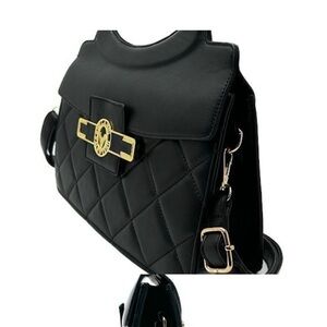 Valentino Orlandi Black Handbag With Crossbody Option NWT